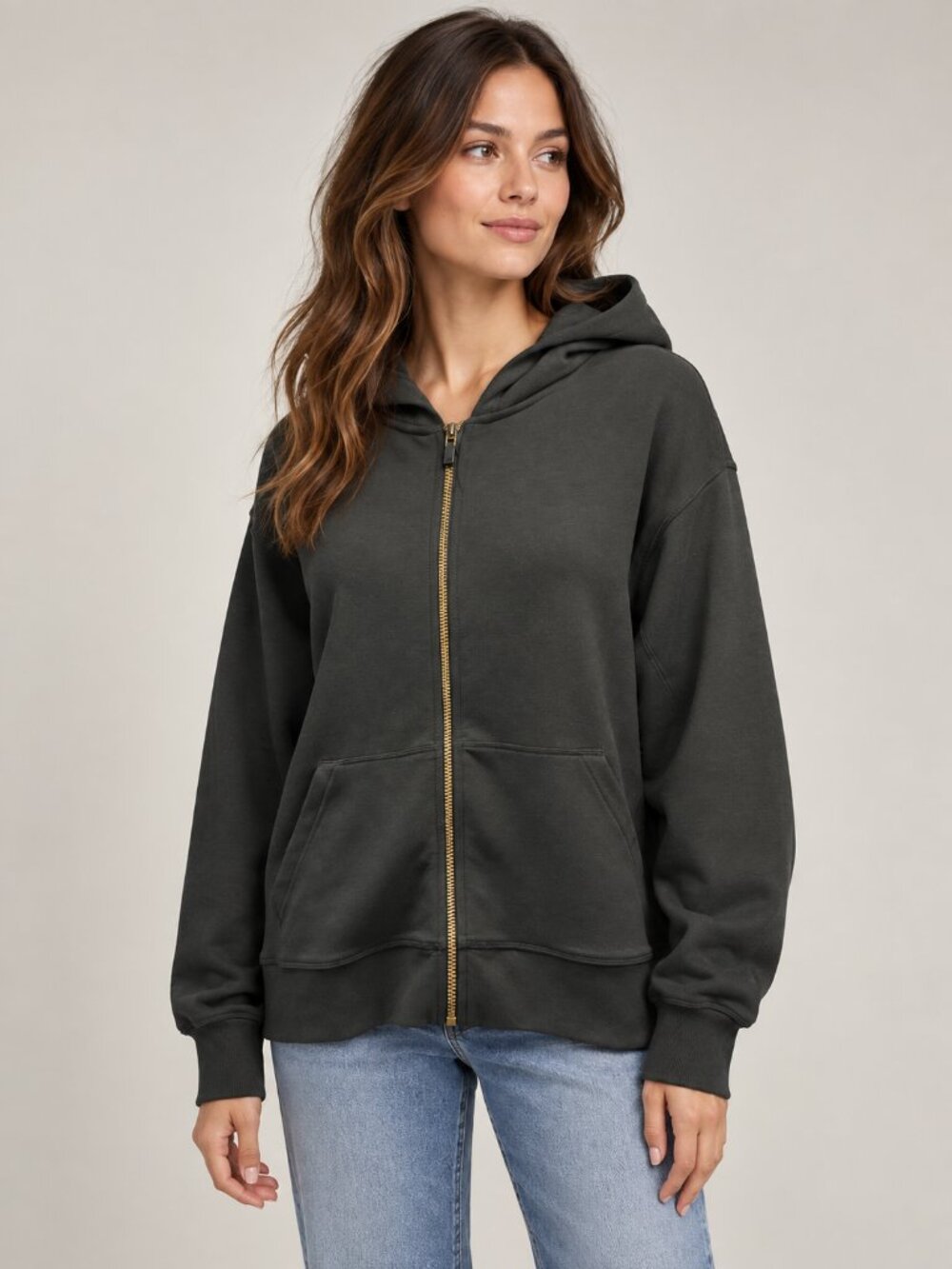 Rhone M Black DreamGlow Full Zip Hoodie Relaxed Athleisure Performance